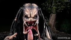 Horror porn ทหารอเมริกาหลงเข้าป่าเจอ  Predator เพศหญิงไล่ล่าจับดูดควยกลางป่าลึก